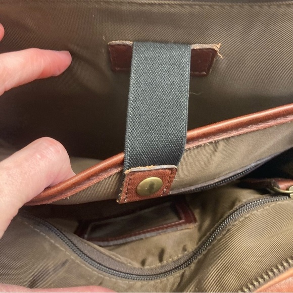 Allen Edmonds brown leather convertible backpack laptop bag carryon travel - Picture 12 of 16